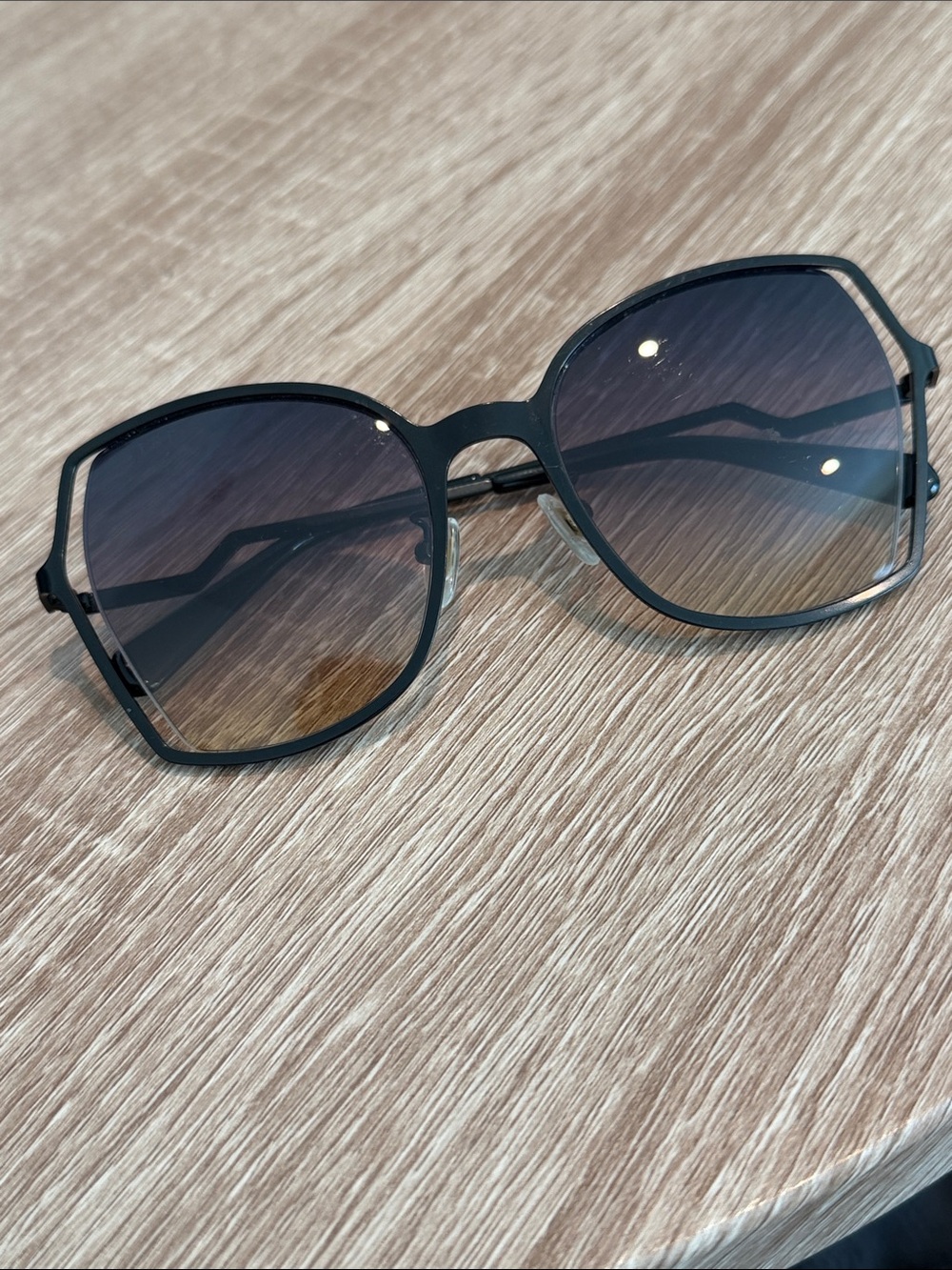 Women's Black Oversized Gradient Lens Sunglasses